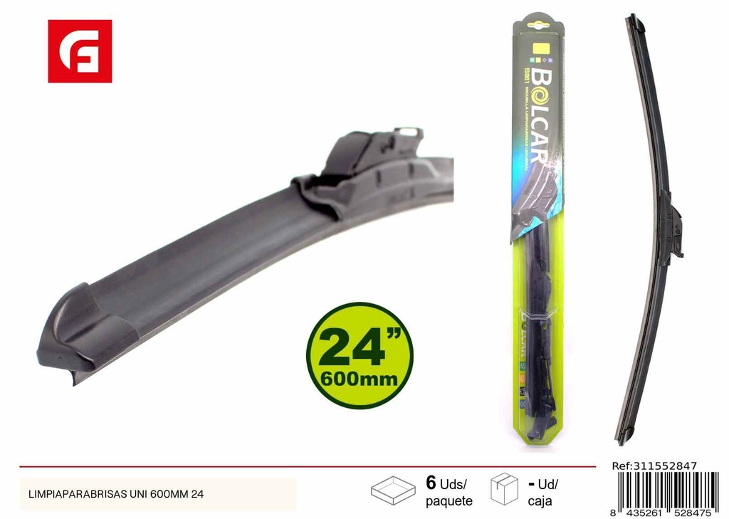 Limpia parabrisas UNI 600MM 24'' - Accesorios de coche