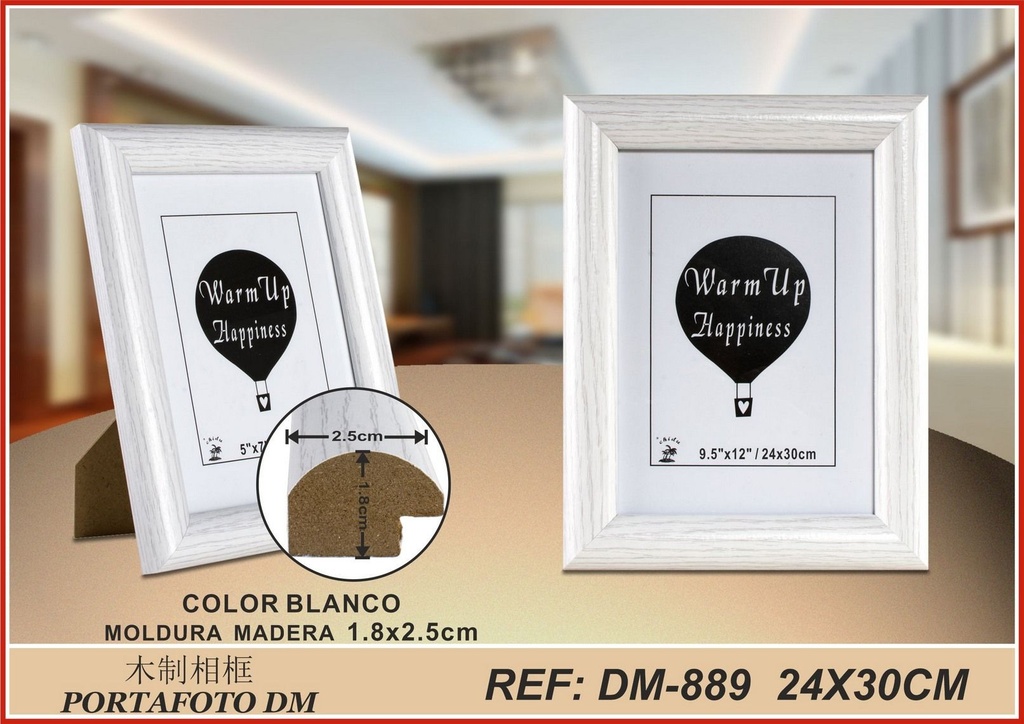 Portafoto de madera DM-889 24x30cm - Artículos de decoración