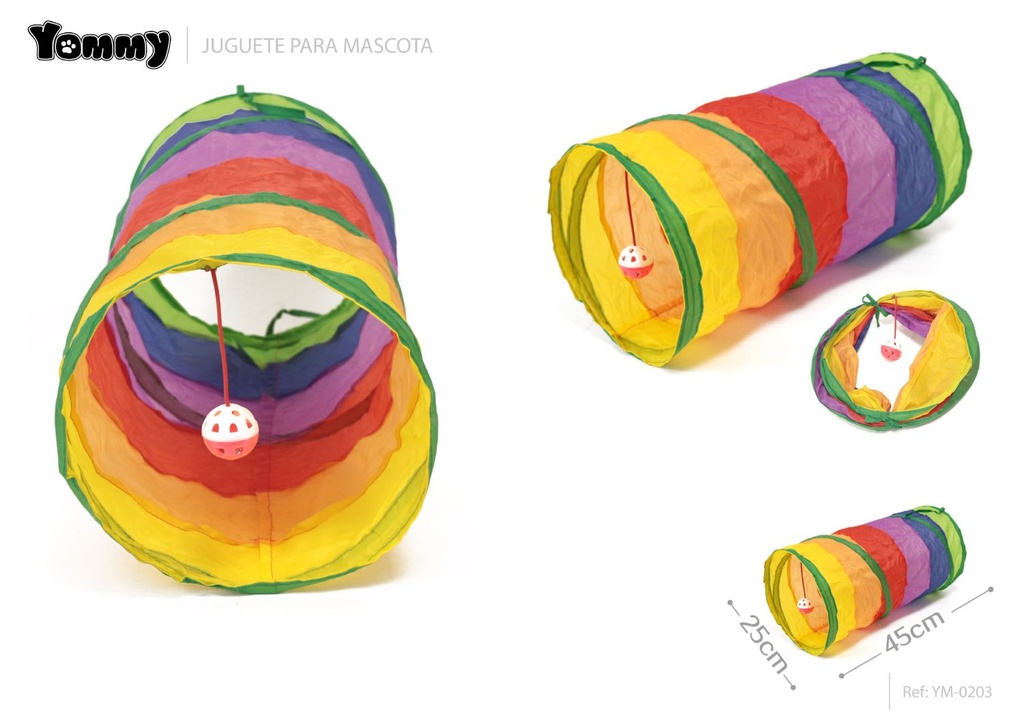 Juguete túnel para mascotas 25x45 cm - Accesorios para gatos