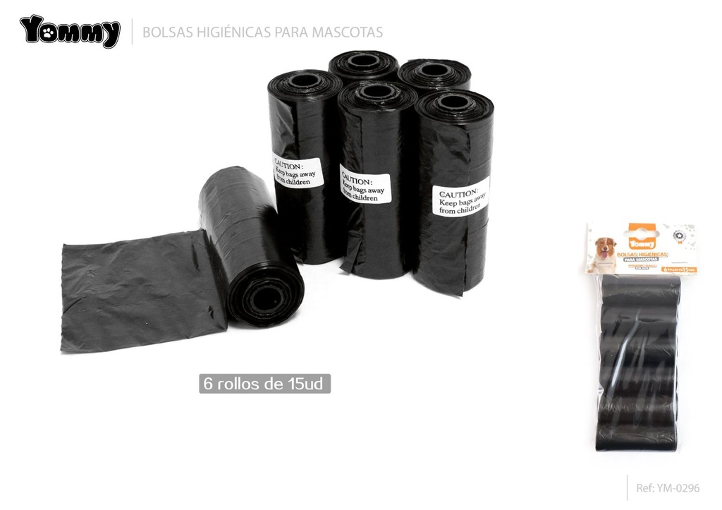  Bolsa de excrementos negras 6*15 cm - Accesorios para mascotas