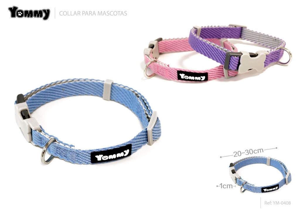 Collar doble cara de poliéster 1.0x20-30 cm - Accesorios para mascotas