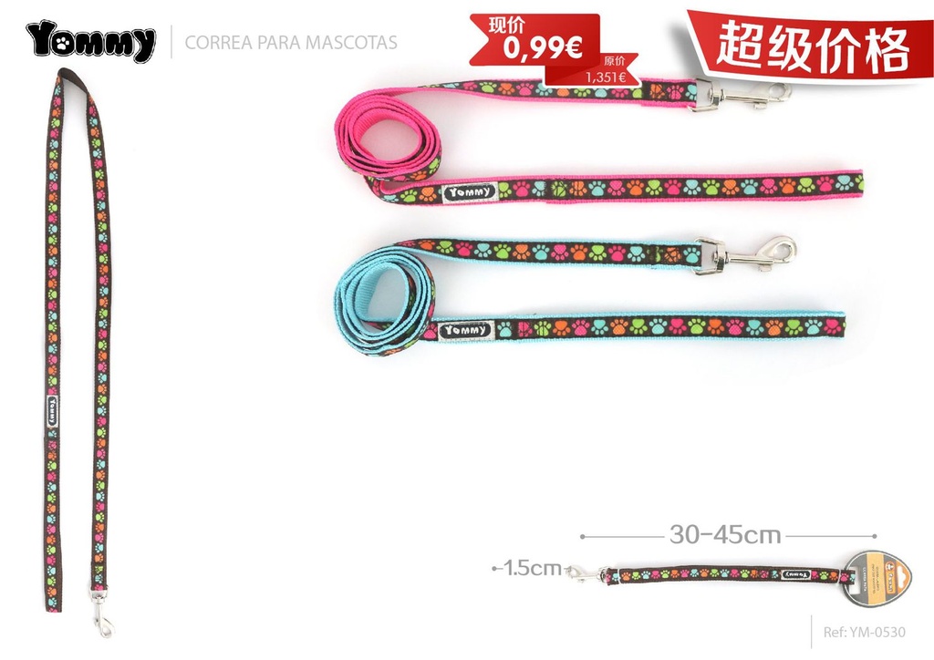 Correa nylon 1.5-30*45CM - Accesorios para mascotas 