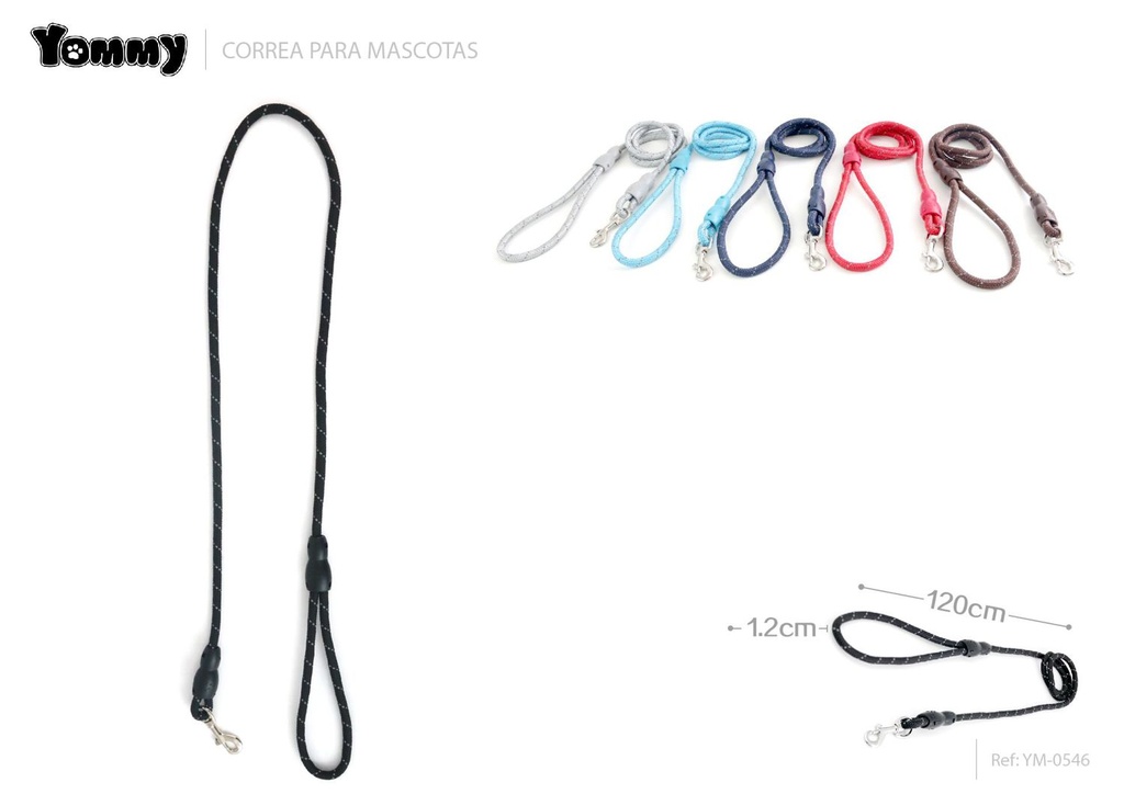 Correa reflectante para mascotas 1.2x120 cm - Accesorios para mascotas