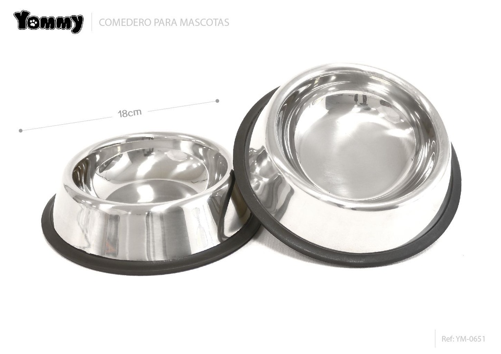 Comedero perro gato acero inoxidable 18cm - Accesorios de mascotas