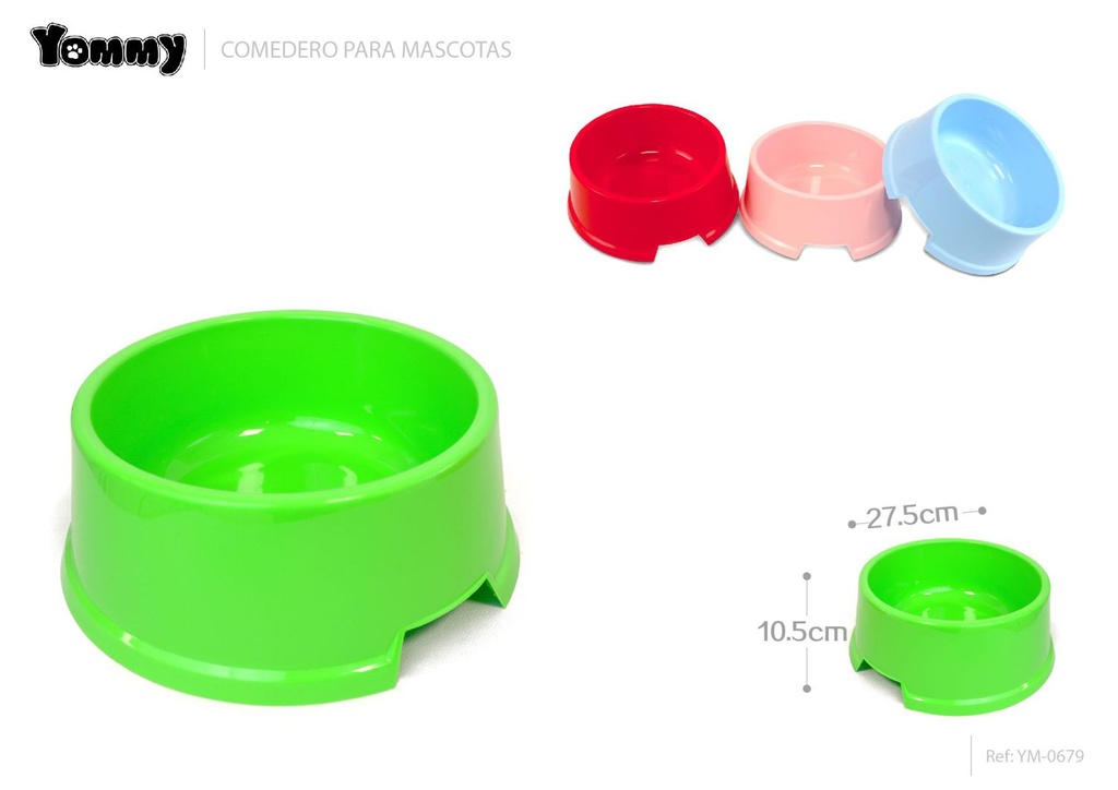 Comedero redondo para perros de plástico 10.5x27.5cm - Accesorios para mascotas