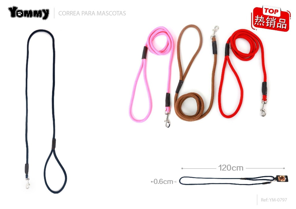 CORREA NYLON 0.6*120 cm - Accesorios para mascotas