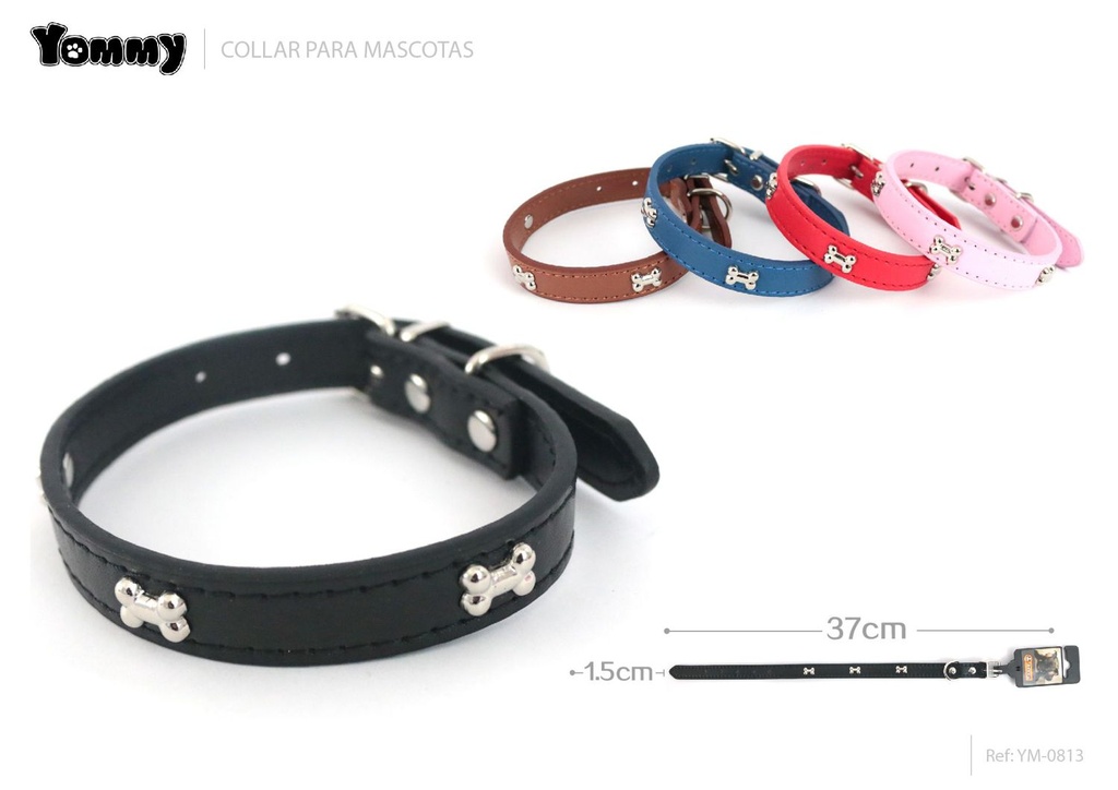 Collar hueso de PU 1.5*35 cm - Artículos para mascotas