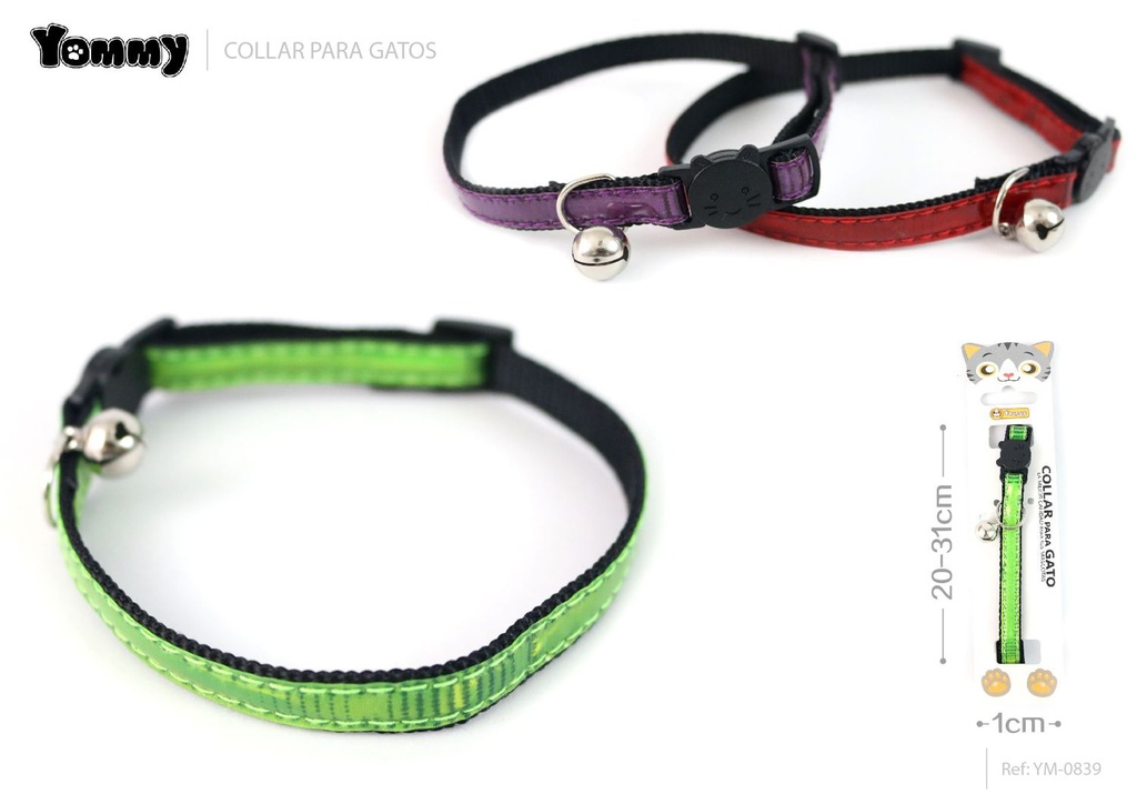 Collar de gato reflectante 1.0*20-31 cm - Accesorios para mascotas