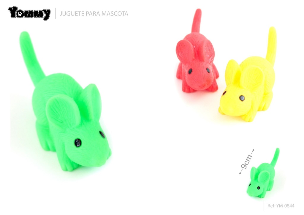 Juguete de vinilo en forma de ratón (9x3.5x3.5 cm) - Juguetes para mascotas
