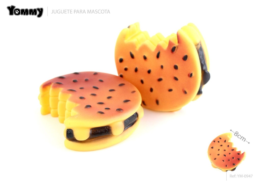 Juguete de vinilo hamburguesa 8.0cm - Juguetes para mascotas