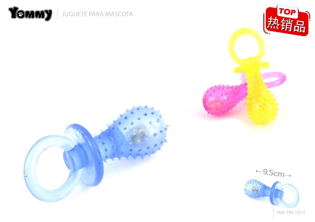 Juguete TPR chupete transparente para mascotas (9.5 cm) - Juguetes y accesorios para mascotas