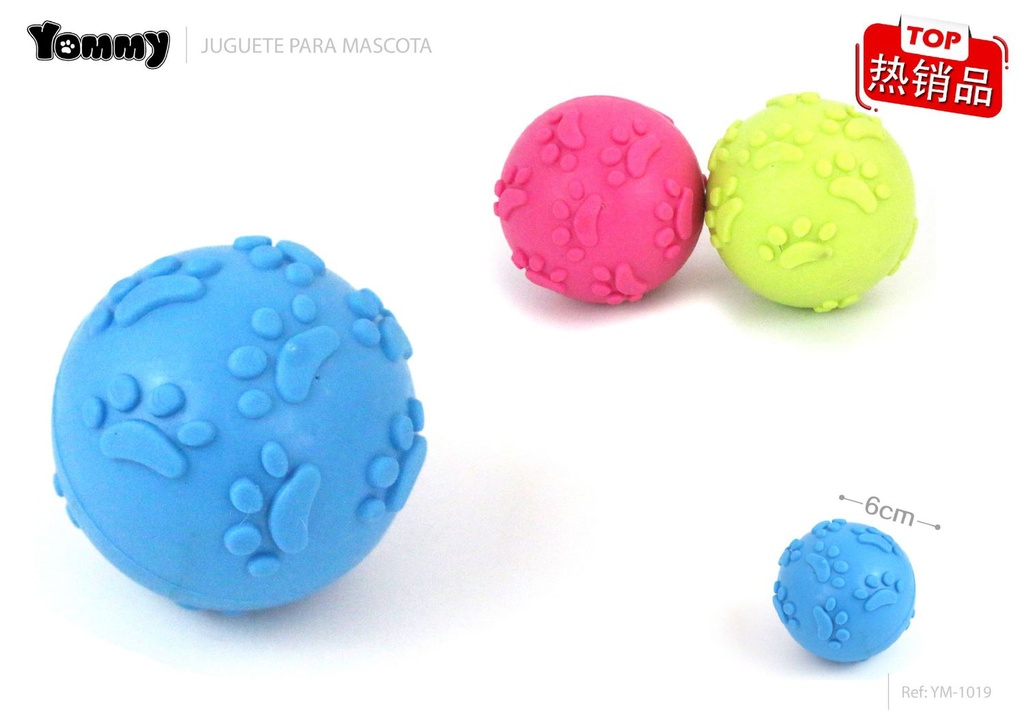 Juguete TPR bola de huella 6 cm - Juguetes para mascotas