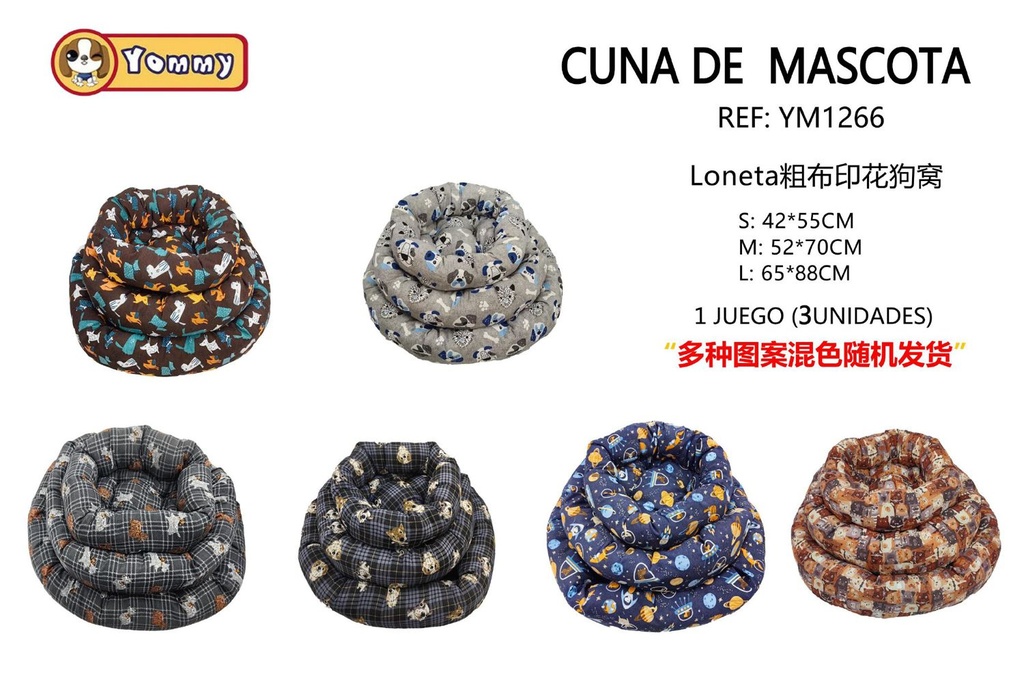 Cuna para mascotas 3 piezas - Accesorios para mascotas