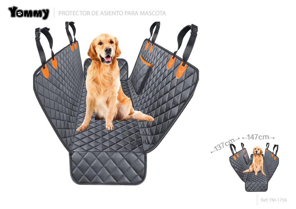 Protector de asientos grueso para mascotas 137x147 cm - Accesorios para mascotas