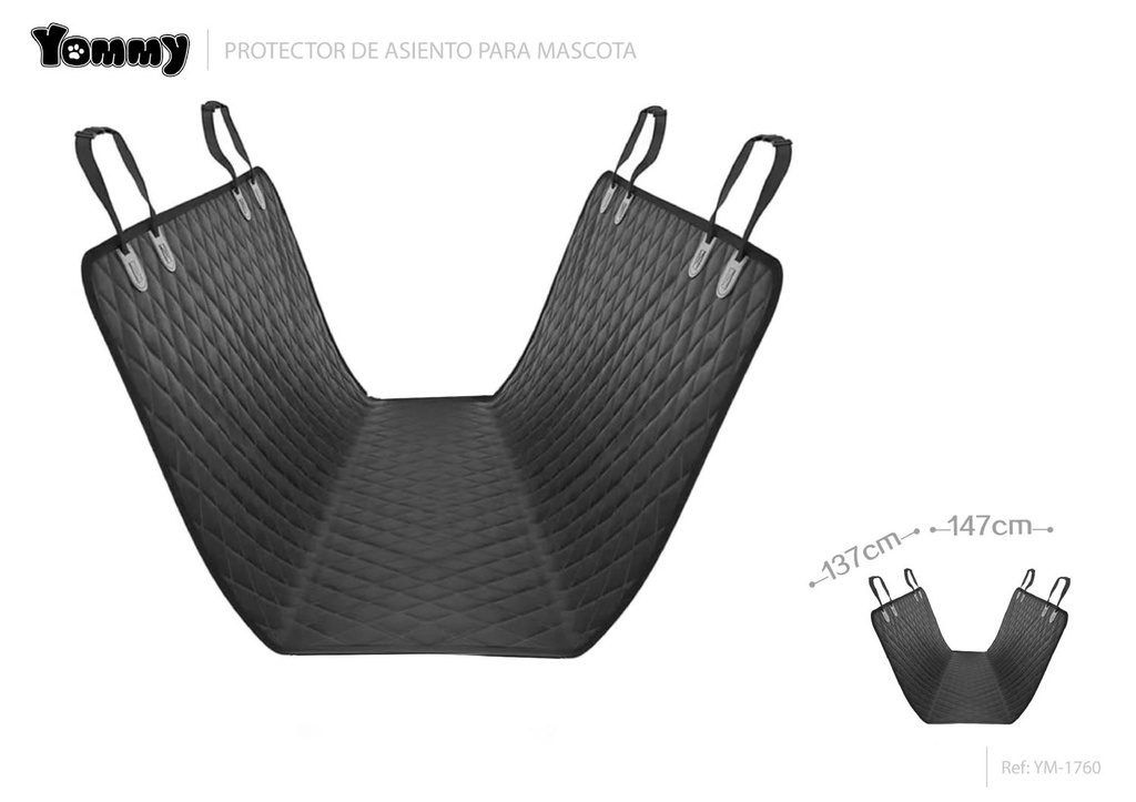 Protector de asientos para mascotas 137x147 cm - Accesorios para autos
