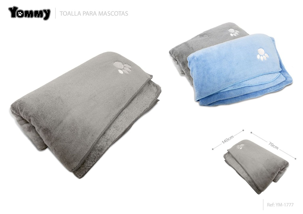 Toalla para mascotas de microfibra 70x140 cm - Artículos para mascotas