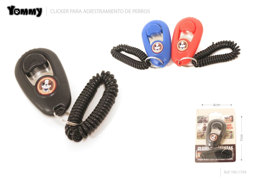 Clicker para adiestramiento de perros 7x4x2cm - Accesorios para entrenamiento