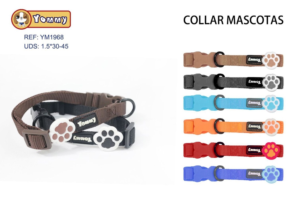 Collar de mascotas huella 1.5cm-30*45cm - Accesorios para mascotas