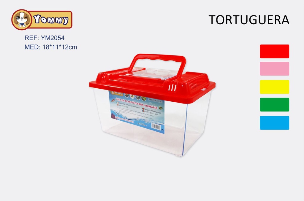 Tortuguera portátil con tapa 18*11*12 cm - Accesorios para mascotas