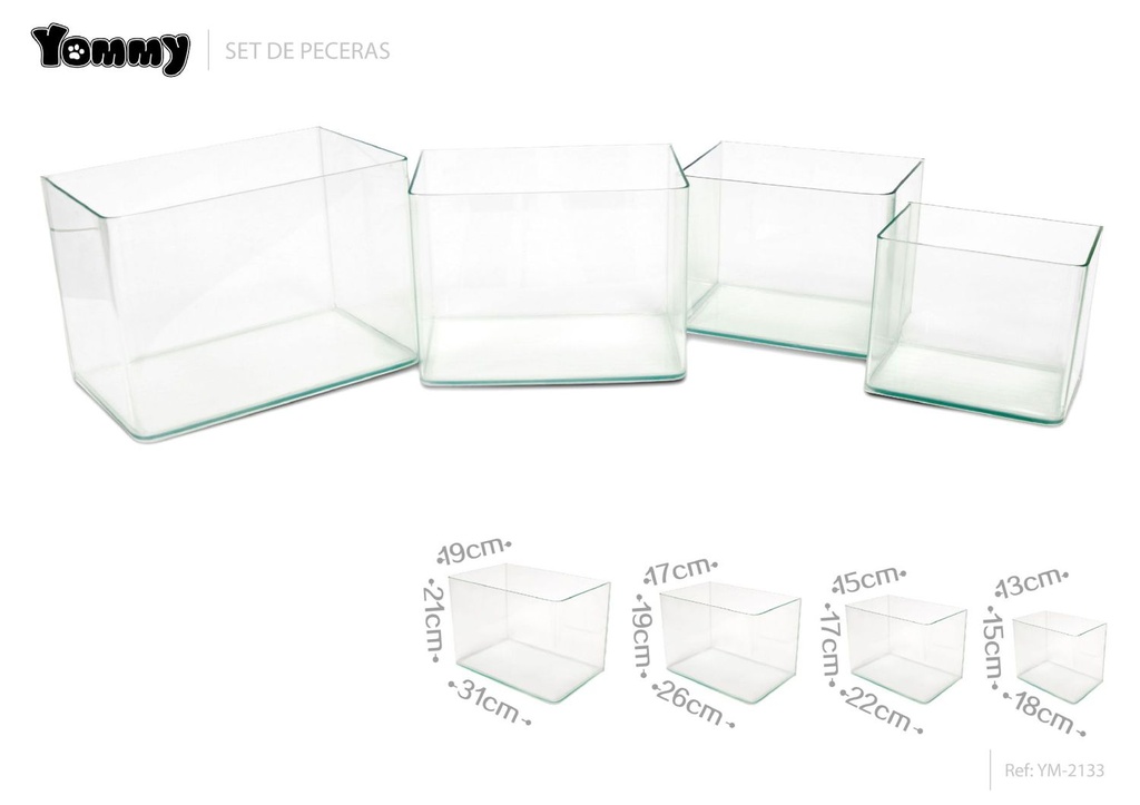 Set de pecera 4 piezas - Acuarios y reptiles