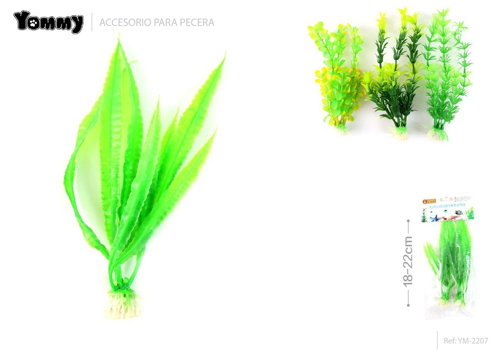 Adorno acuático de planta plástica 18-22 cm - Artículos para mascotas