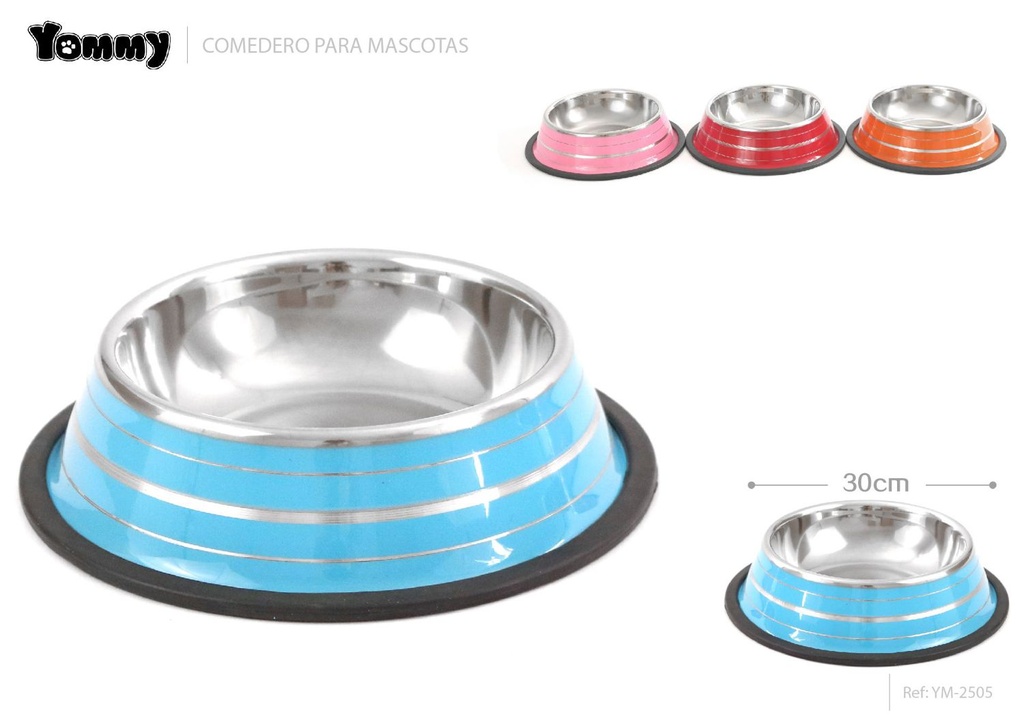 Comedero de acero inoxidable 30 cm - Accesorios para mascotas