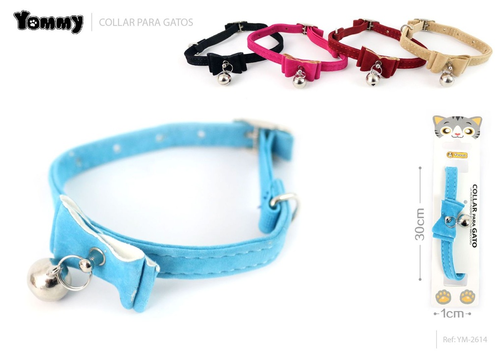 Collar para gato de doble lazo con campana 1.0*30cm - Accesorios para mascotas