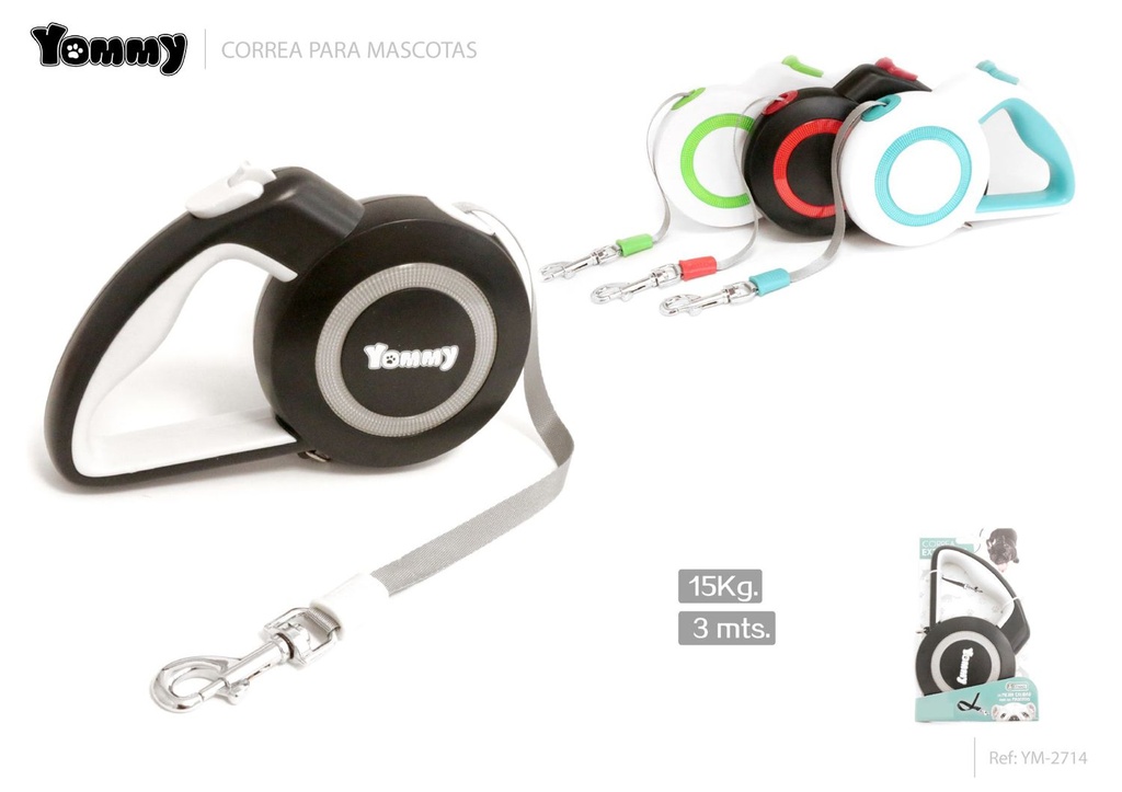 Corrrea extensible de 3m para mascotas - Accesorios para mascotas