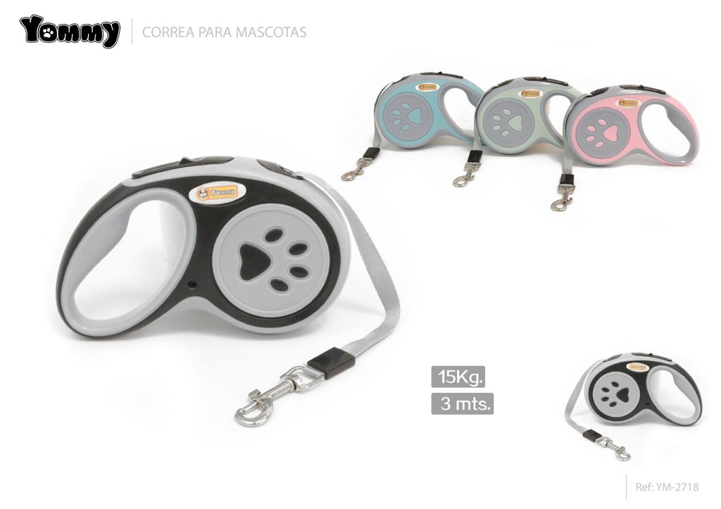 CORREA EXTENSIBLE CON HUELLA 3M - Arneses y correas para mascotas