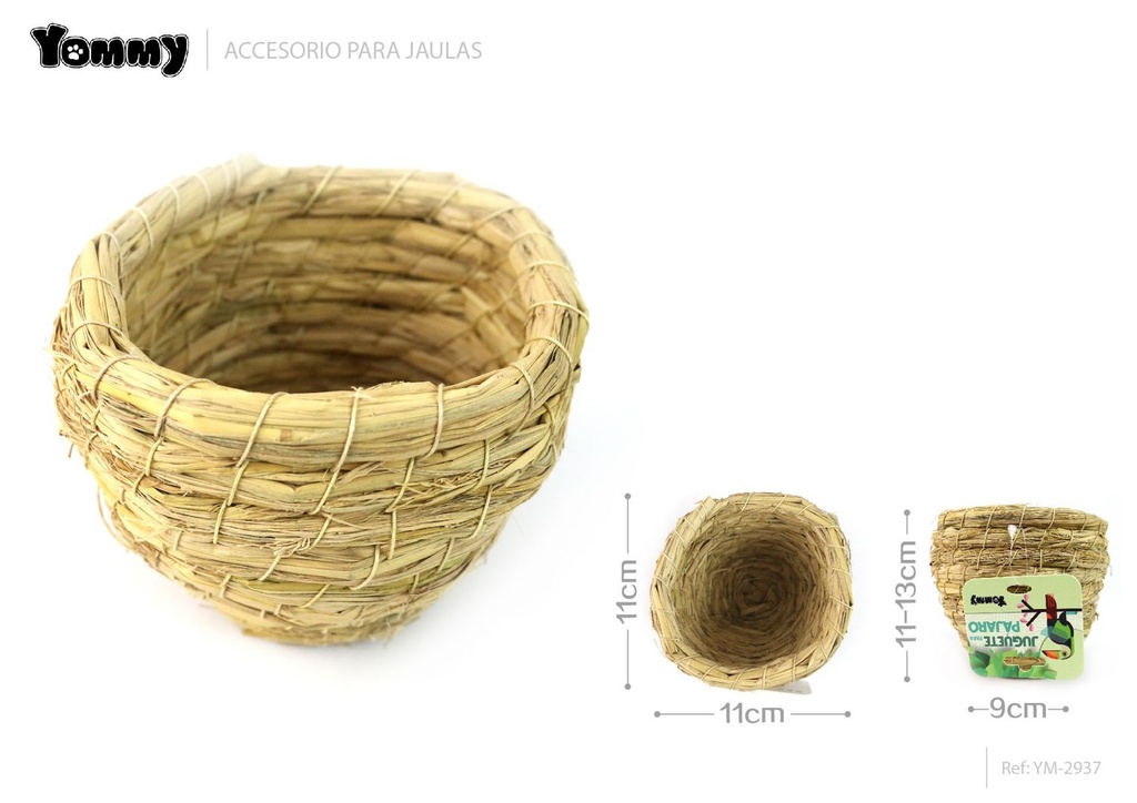 Nido de pájaro bajo 9cm φ11cm para aves y decoración