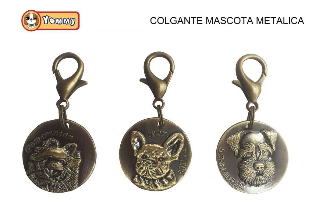 Colgante de cobre para mascotas 30x36mm para identificación y estilo