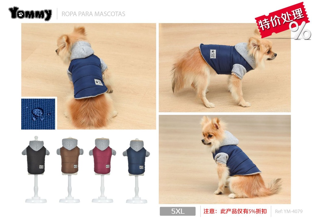 Ropa Anorak Con Capucha para Mascotas 5XL