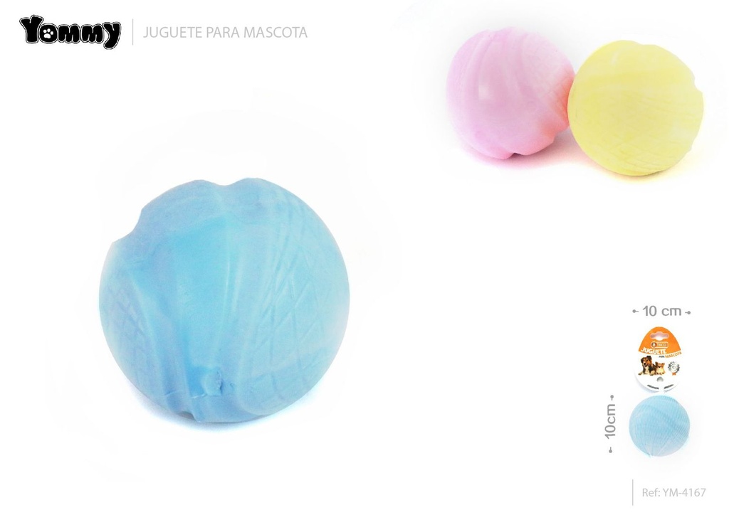 Juguete de goma TPR para mascotas 10x7.2cm - Pelota de juego