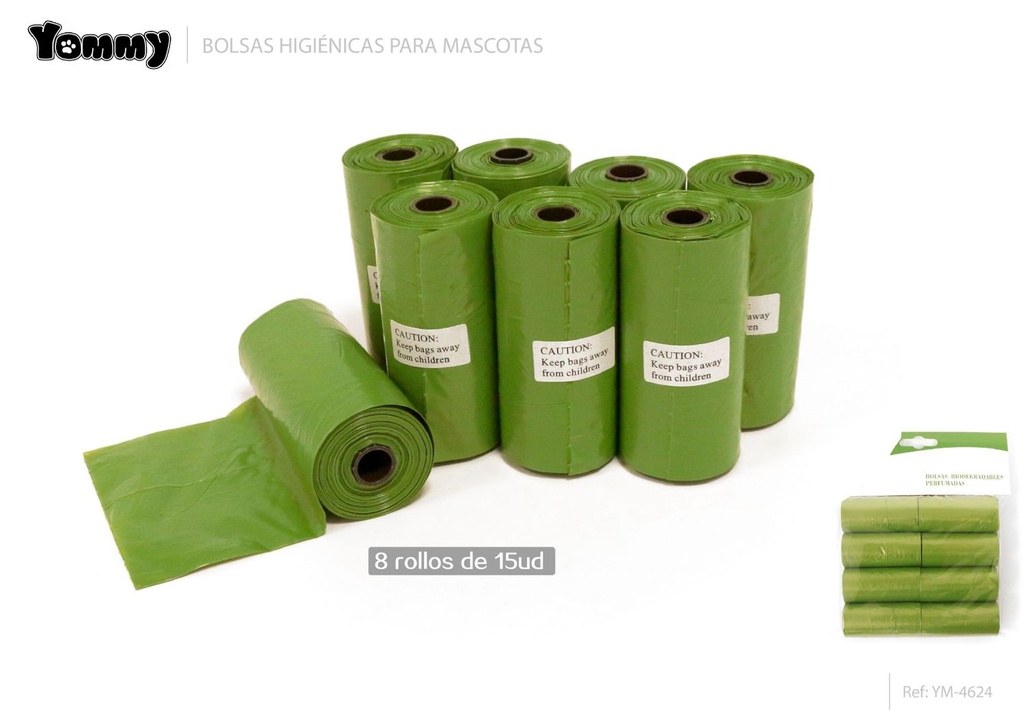 Bolsa de excrementos biodegradable con aroma 8x15 para mascotas