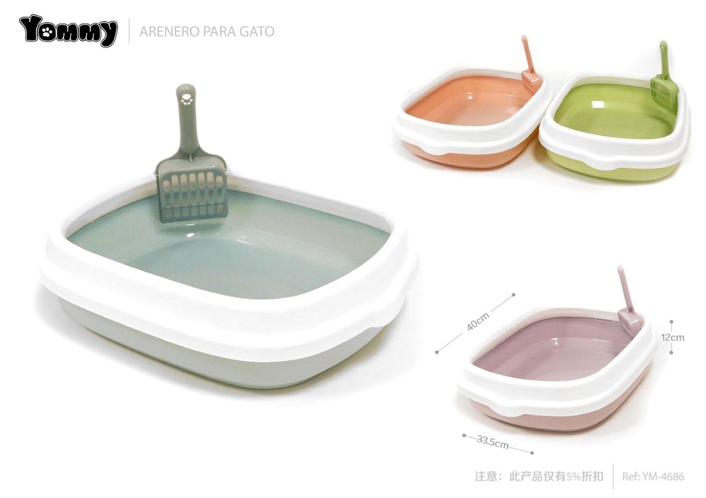 Arenero cubierto para mascotas 40*33.5*12 cm - Caja de arena para gatos