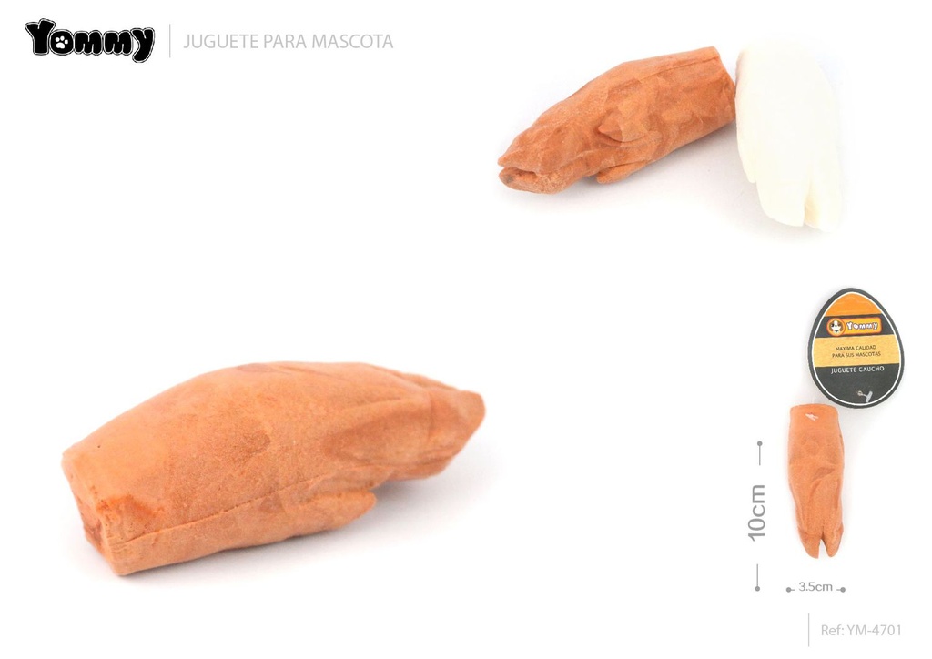 Juguete de goma TPR forma de pata de cerdo 10*3.5 cm - Artículos para mascotas
