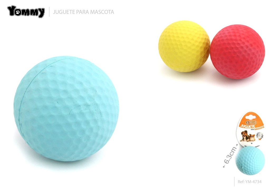 Juguete de goma espumosa en forma de pelota de golf 6.3 cm - Accesorios para mascotas