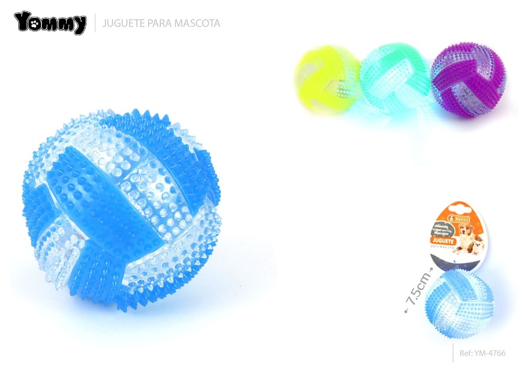 Juguete TPR 7.5 cm - Juguete luminoso para mascotas