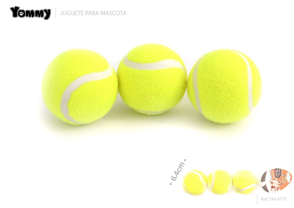 Balón de goma de alta elasticidad 3 pack 6.40CM - Juguetes para mascotas