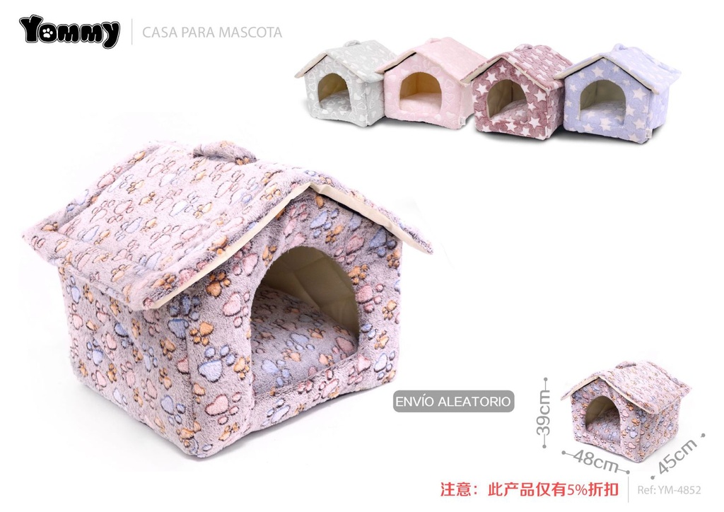 Casa de perro de franela 48*45*39 cm - Accesorios para mascotas