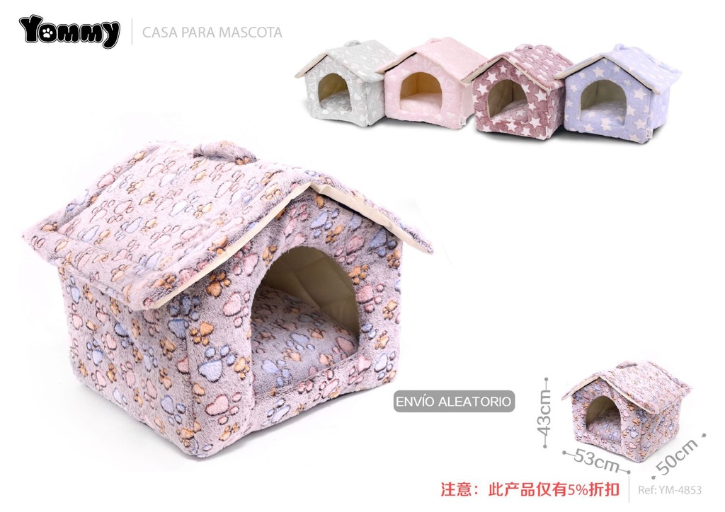  caseta de perro de franela 53x50x43 cm - Casas para mascotas