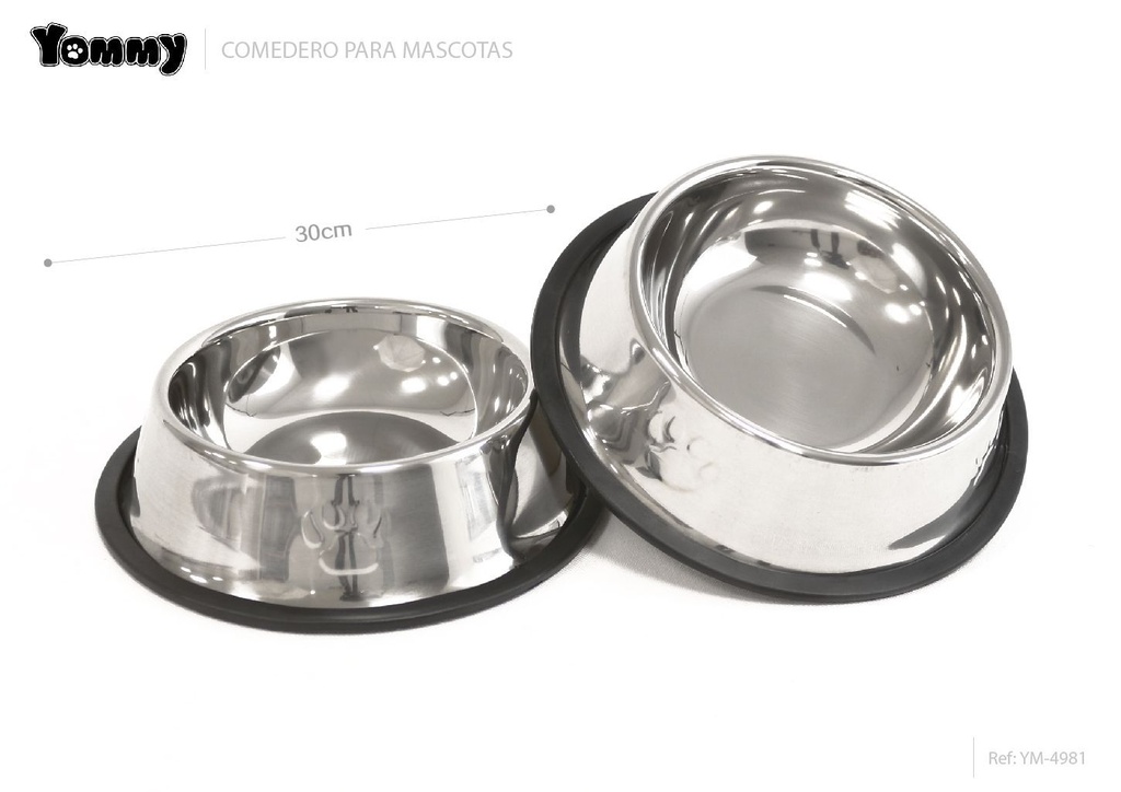 Cuenco para perros de acero inoxidable 30CM - Accesorios para mascotas
