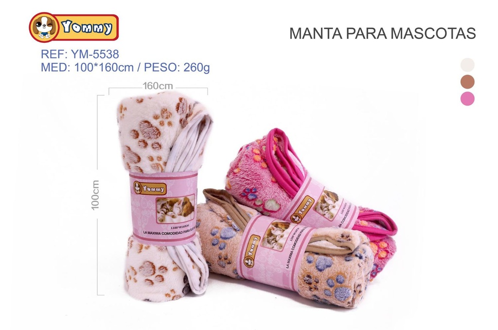 Manta de franela para mascotas 100x160 cm - Accesorios para mascotas