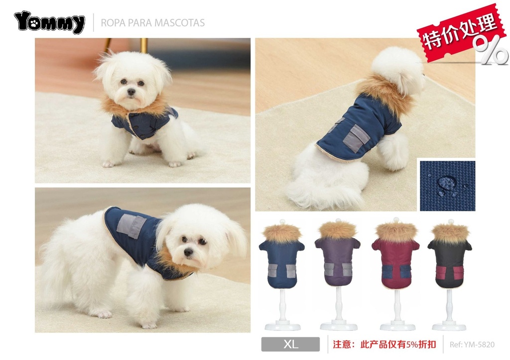 Ropa anorak con cuello XL - Ropa para mascotas