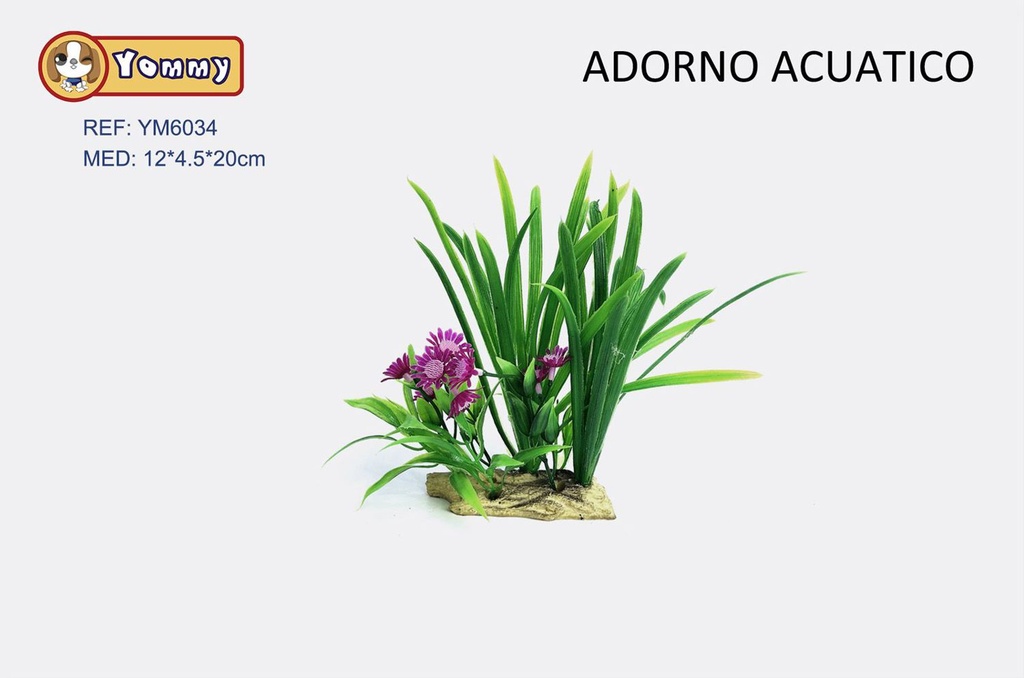 Adorno acuático de plástico 12x4.5x20 cm - Decoración para acuarios