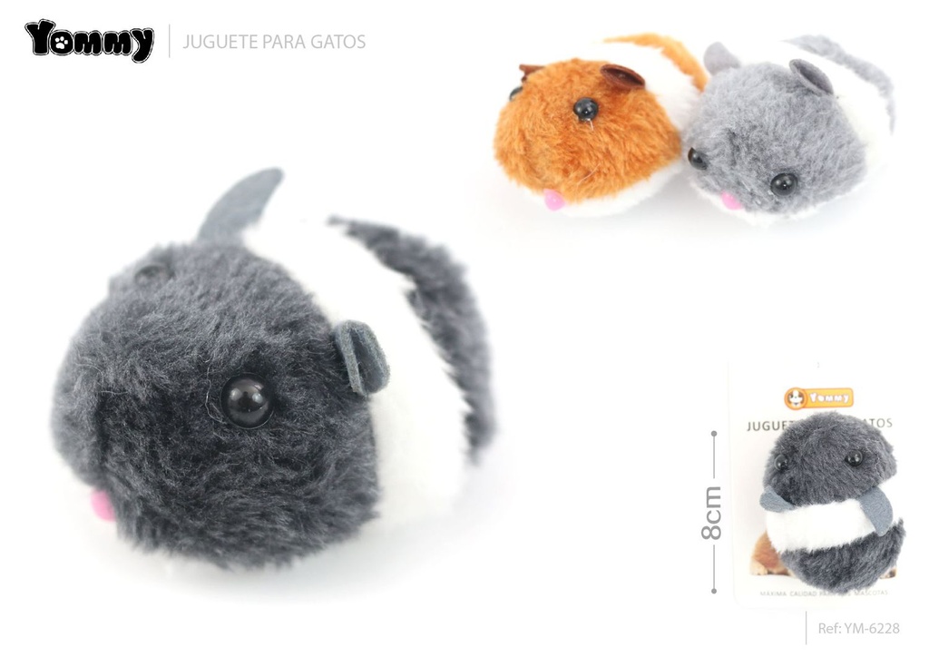 Juguete para gatos pequeño hamster eléctrico 8cm para entretenimiento de mascotas