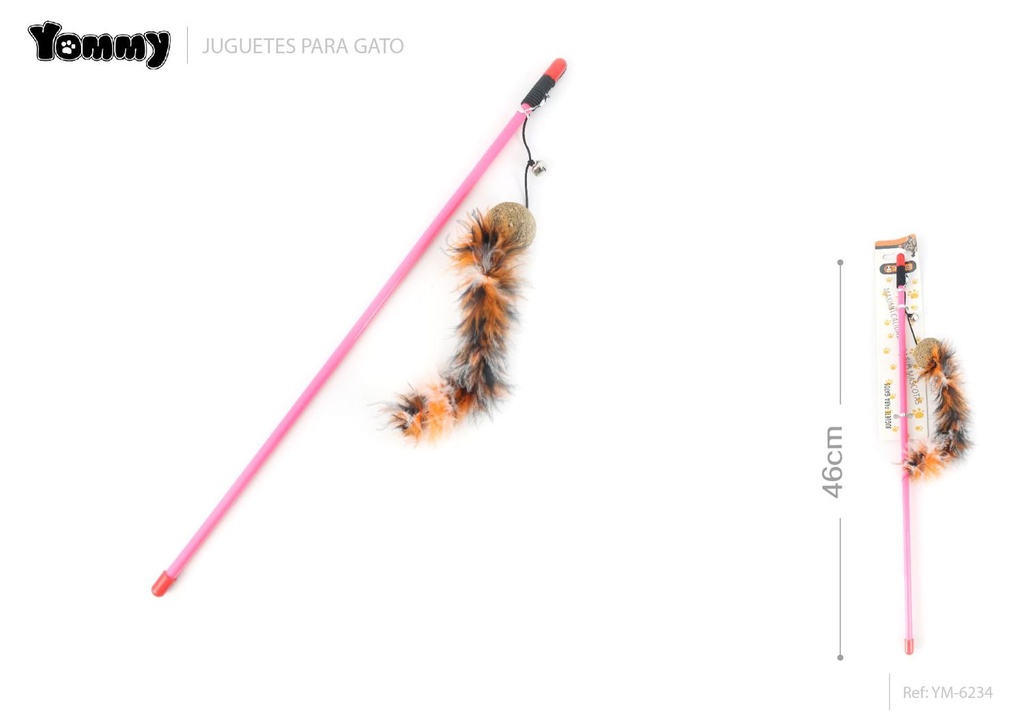 Juguete para gatos pequeño con plumas 46 cm