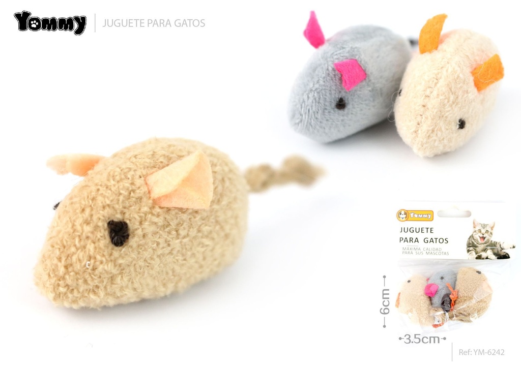 Juguete para gato en forma de ratón 5x3.5cm para entretenimiento felino