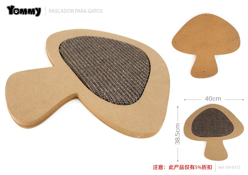 Rascador para gato en forma de hongo 40x38.5 cm - Juguetes para gatos