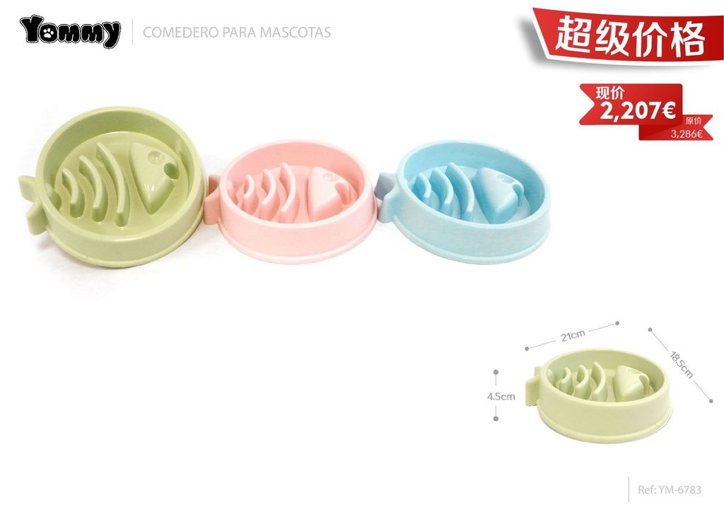 Comedero para mascotas en forma de hueso 21*18.5*4.5 cm - Platos para mascotas